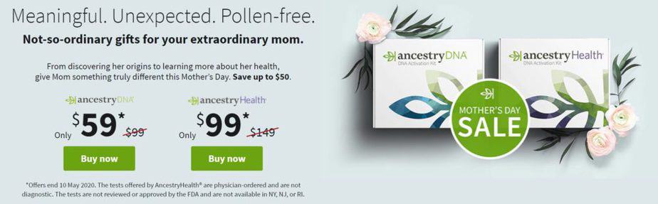 Ancestry sale advertisement.