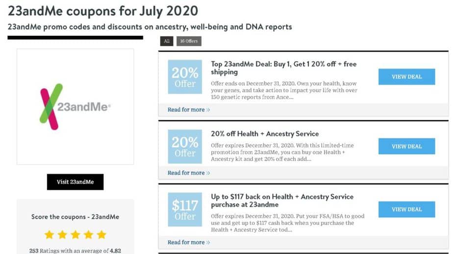 Los cupones de 23andMe están disponibles en sitios web como Wired, Forbes y PCWorld