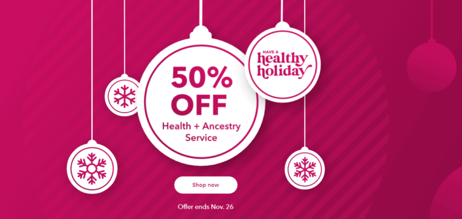 23andMeがHealth + Ancestry Kitsを50％割引