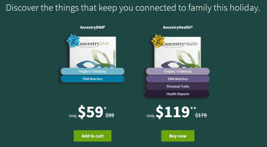 Ancestry discounts for Black Friday 2020