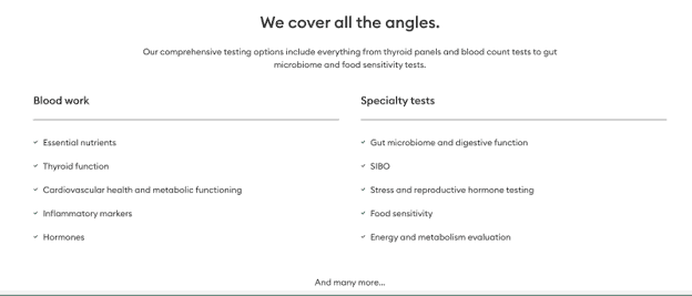 Options de test avancées