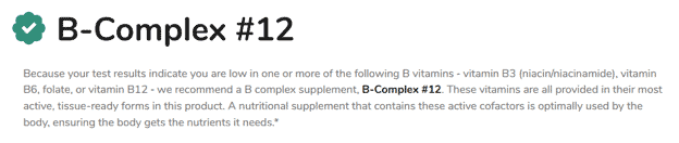 A personalized supplement recommendation