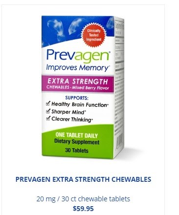 Comprimidos mastigáveis de 30 contagens de Prevagen Extra Strength
