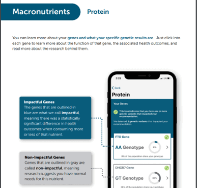 Protein analysis from a DNA diet test