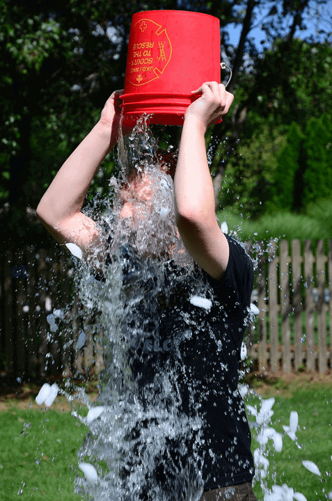 An ice bucket challenge participant.