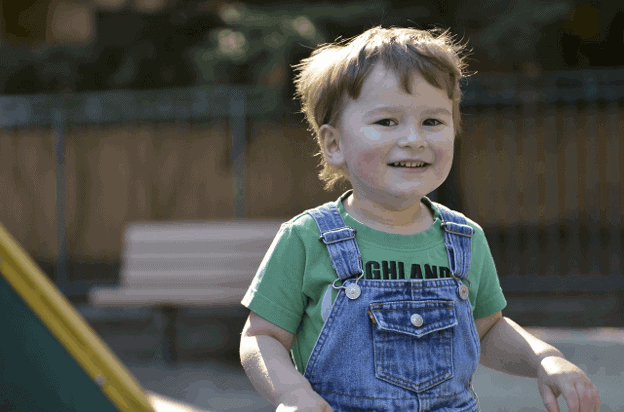 A toddler. Most children with Asperger's aren't diagnosed until later. 