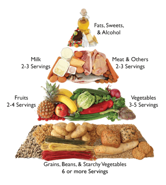 A recommended diet for people with diabetes.