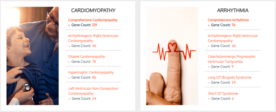 Two options for Fulgent Genetics cardiomyopathy genetic tests