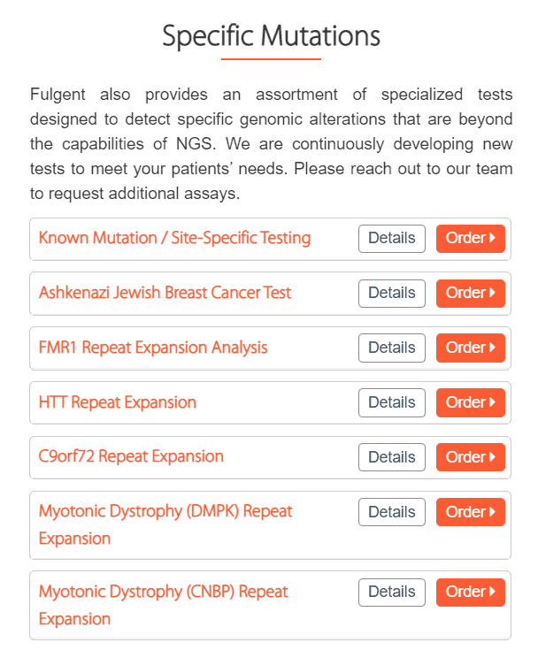 Specific mutation testing