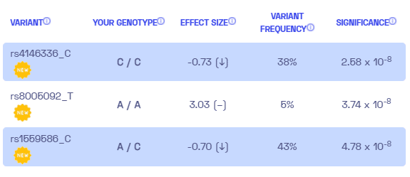 Sample variants on systemizing from Nebula Genomics. 