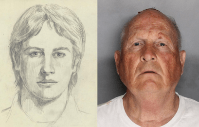 The Golden State Killer sketch and mugshot