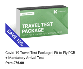 The complete travel test package (departure and arrival)