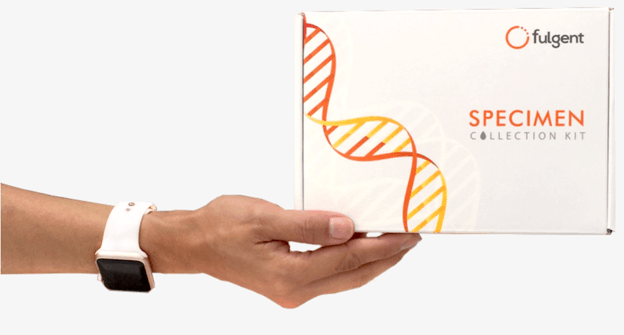 At-home specimen collection kit from Fulgent Genetics to use for colon cancer genetic testing
