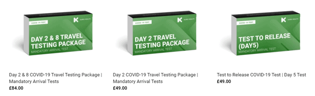 Mandatory arrival tests and optional 5 day release