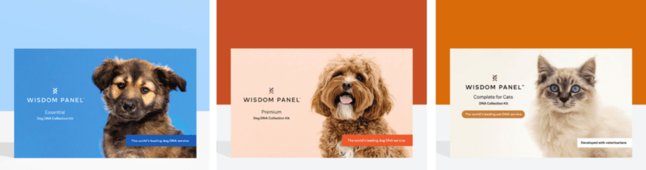 Package images of the three Wisdom Panel products