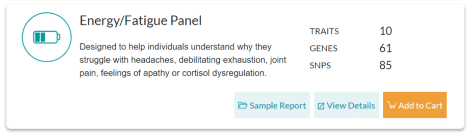 Details of Toolbox Genomics Energy/Fatigue panel