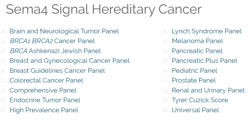 Sema4 Signal Hereditary Cancer options