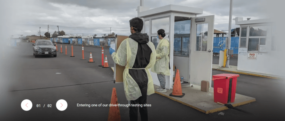 Verily Life Sciences drive-through testing site