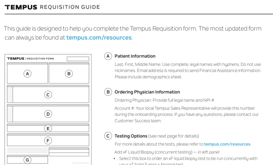 Tempus Requisition guide