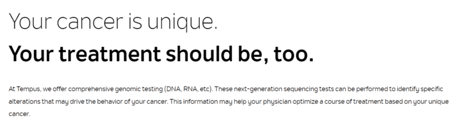 “Your cancer is unique…”