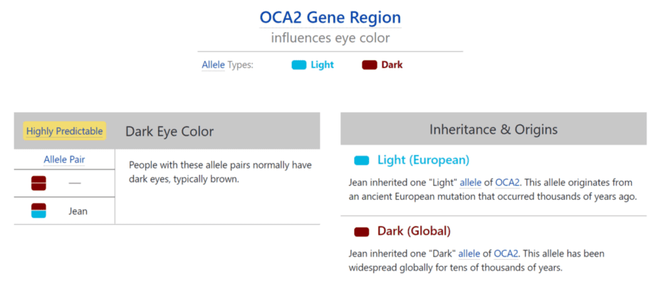 A Gene Heritage individual report