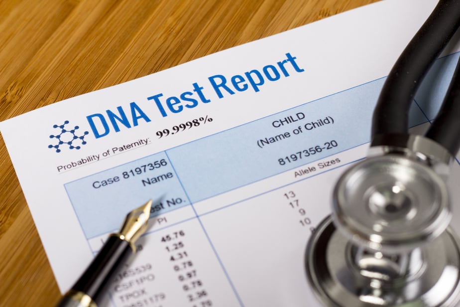 Sample of a DNA paternity test