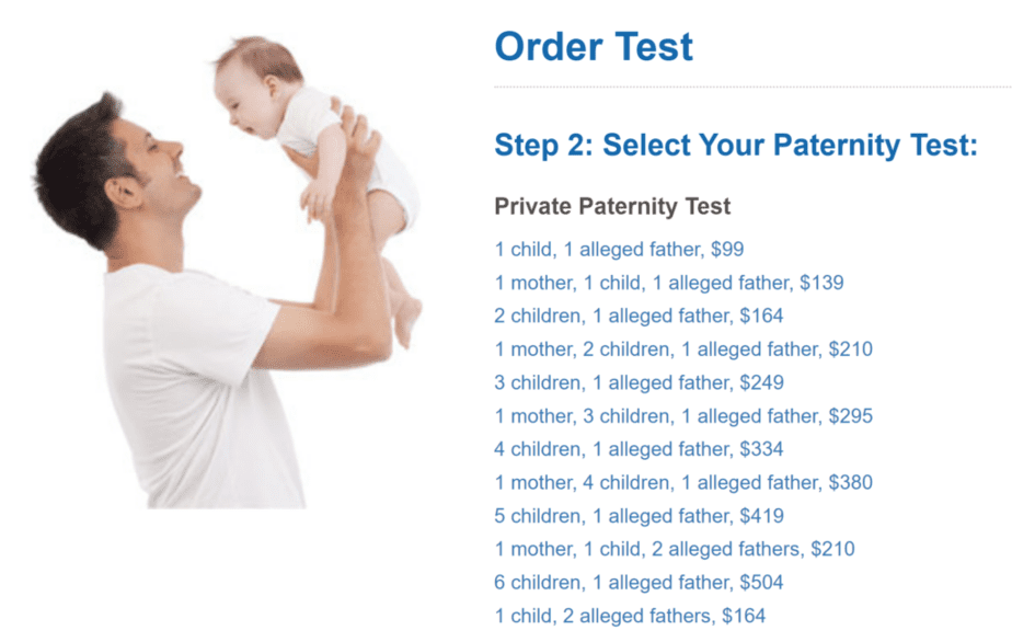 Genetrack Biolabs paternity DNA testing options