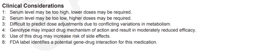 Key for understanding the report results