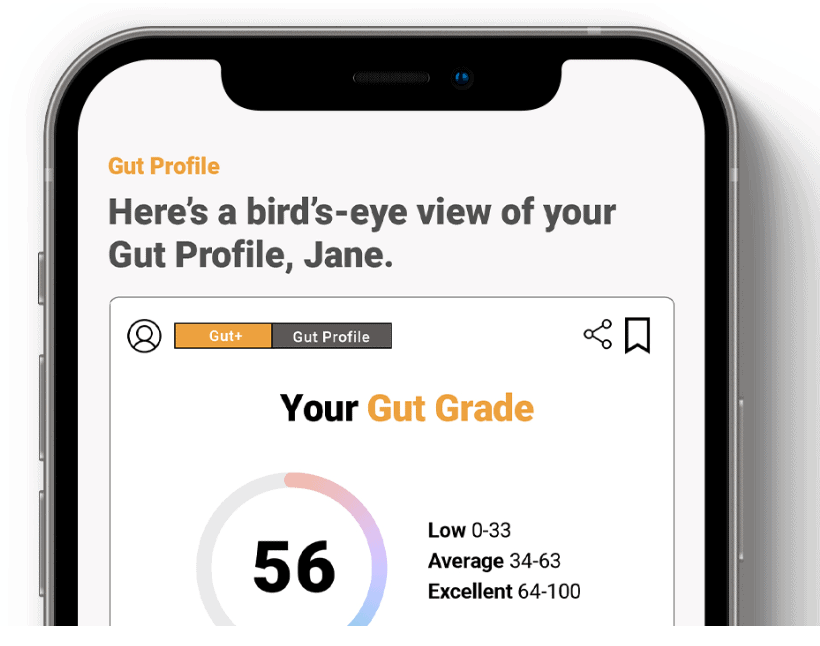 A pictorial representation of a Gut Grade in a Kean Health report