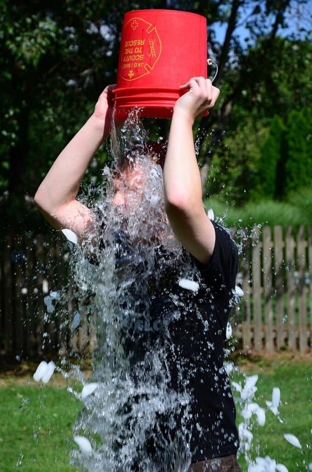 An ice bucket challenge participant. 