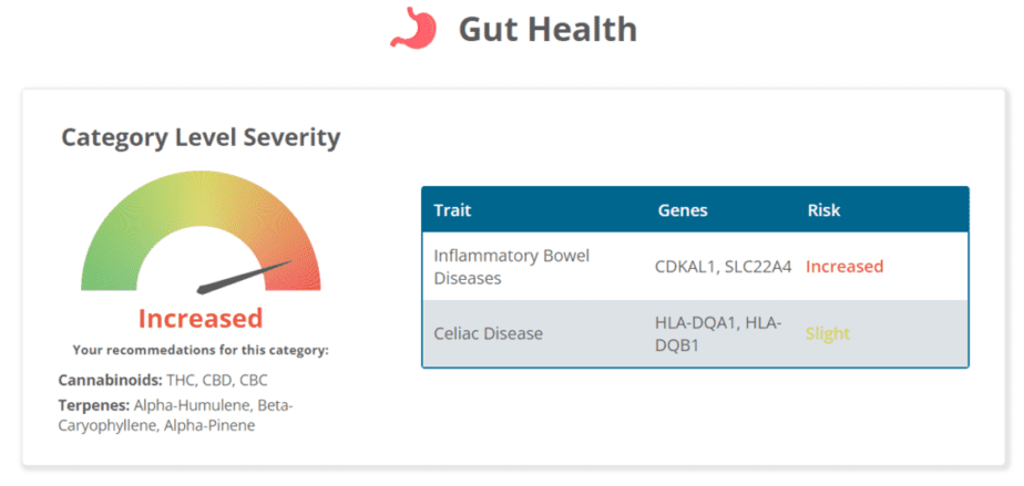 Sample of gut health specific recommendations