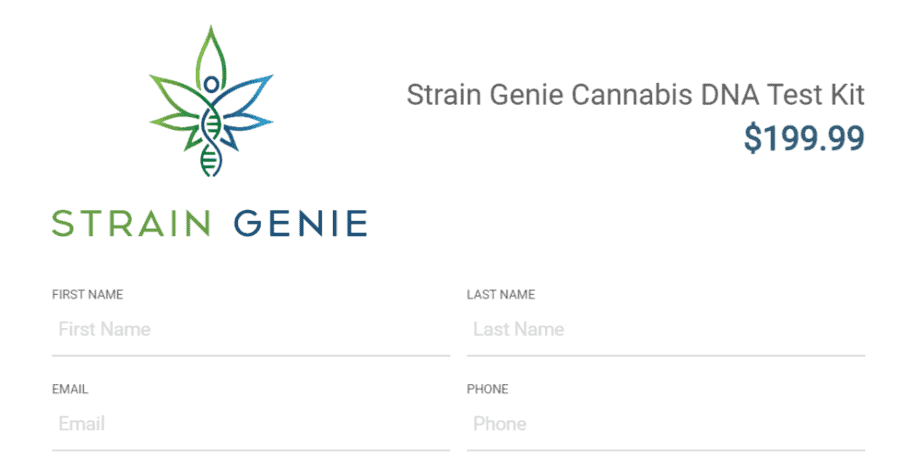 Strain Genie ordering page