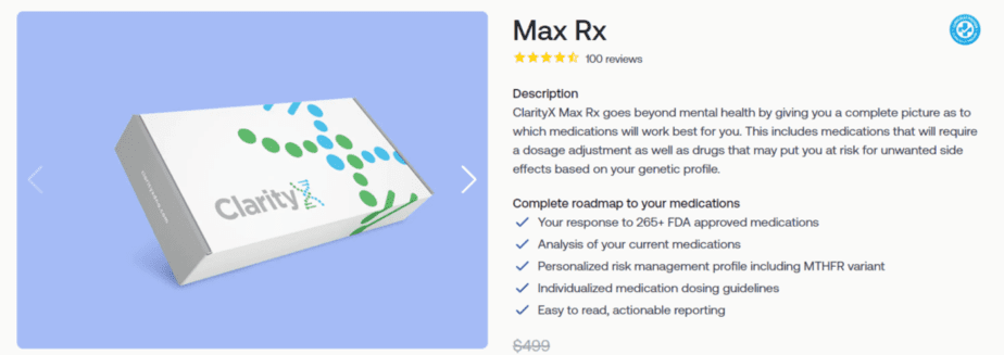 ClarityX DNA Max Rx product