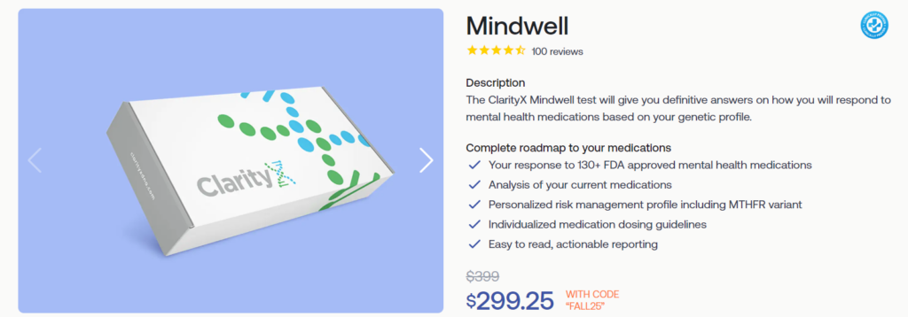 ClarityX DNA Mindwell product