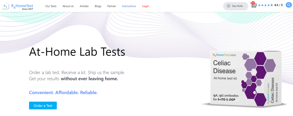 RxHomeTest homepage