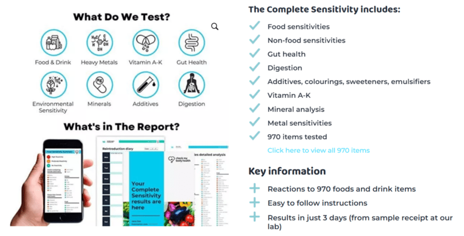 Check my body health Complete Sensitivity test