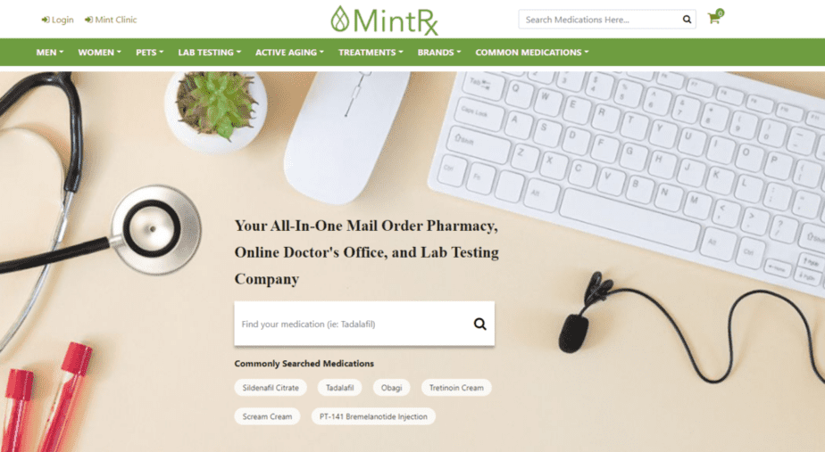 MintRx homepage