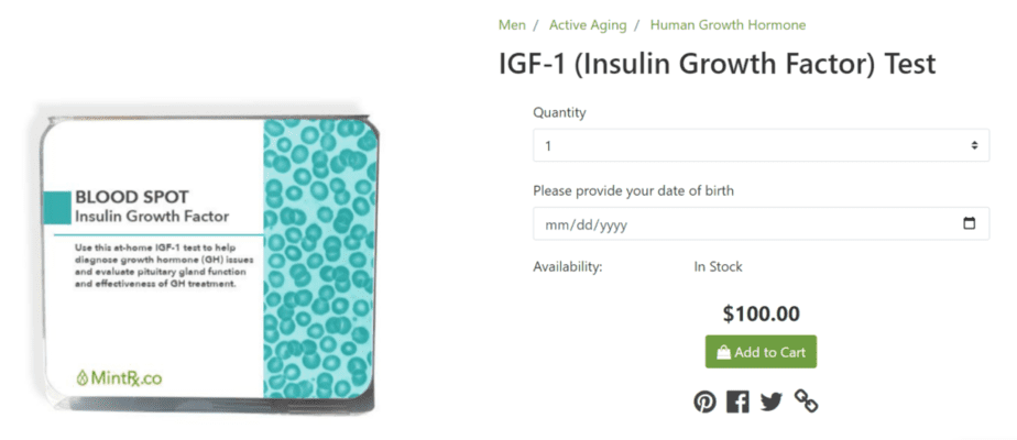 MintRx IGF-1 test