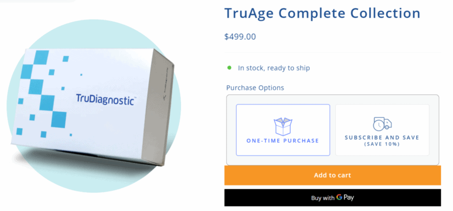 TruDiagnostic TruAge Complete Collection test