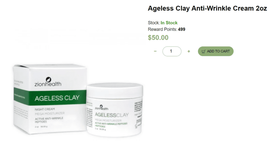 کرم ضد چروک Zion Health Ageless Clay