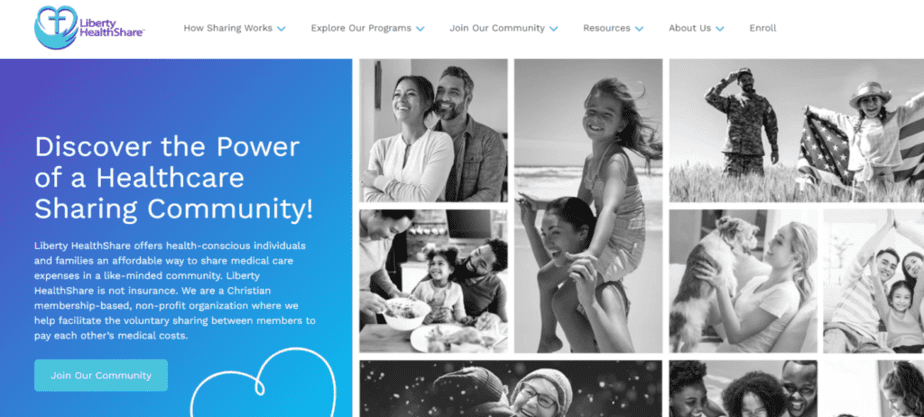 Liberty HealthShare homepage