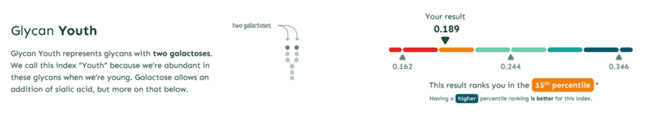 Example of Glycan Youth results in a sample report