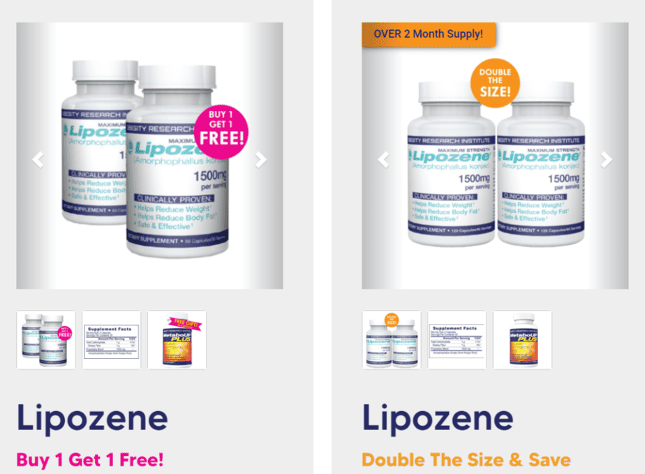 Lipozene ordering page