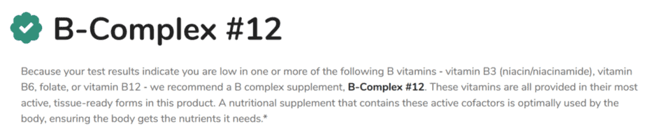 A personalized supplement recommendation