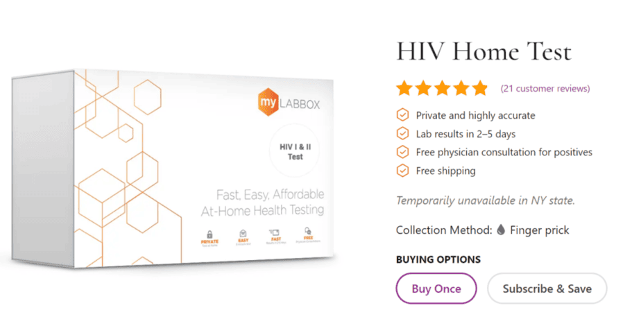 myLAB Box HIV testing kit