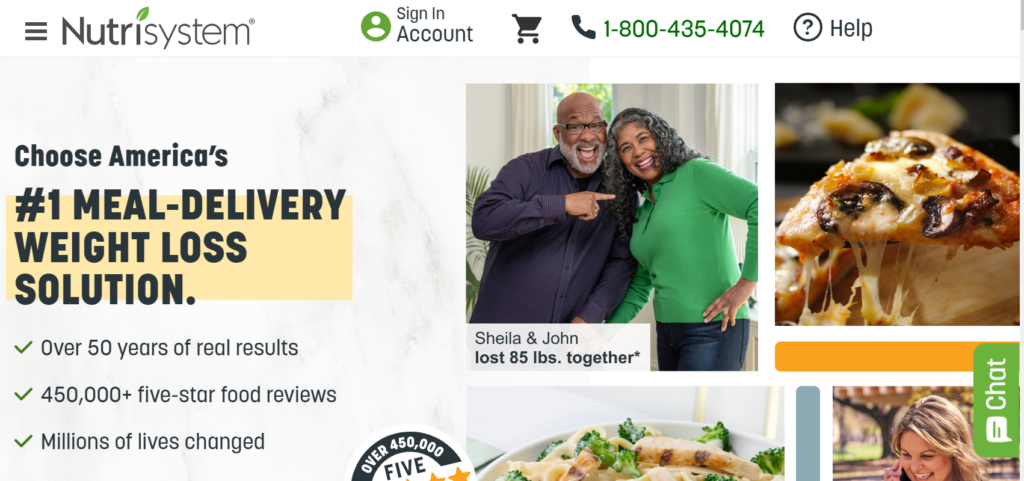 Nutrisystem homepage