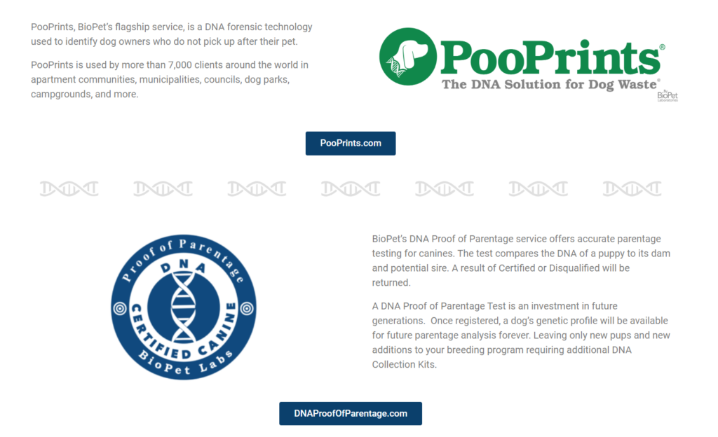 Pooprints world dna 2024 pet registry program