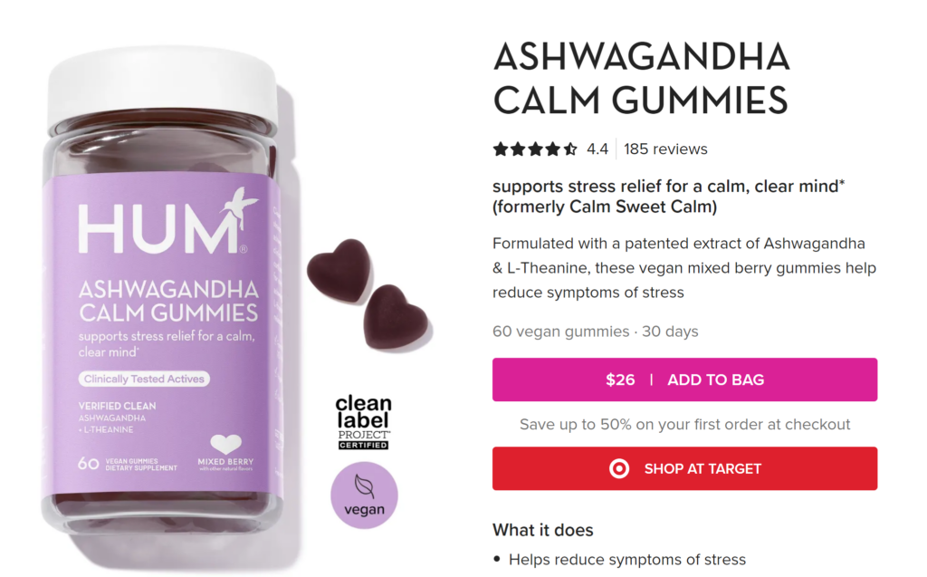 HUM ASWAGANDA CALM GUMMIES