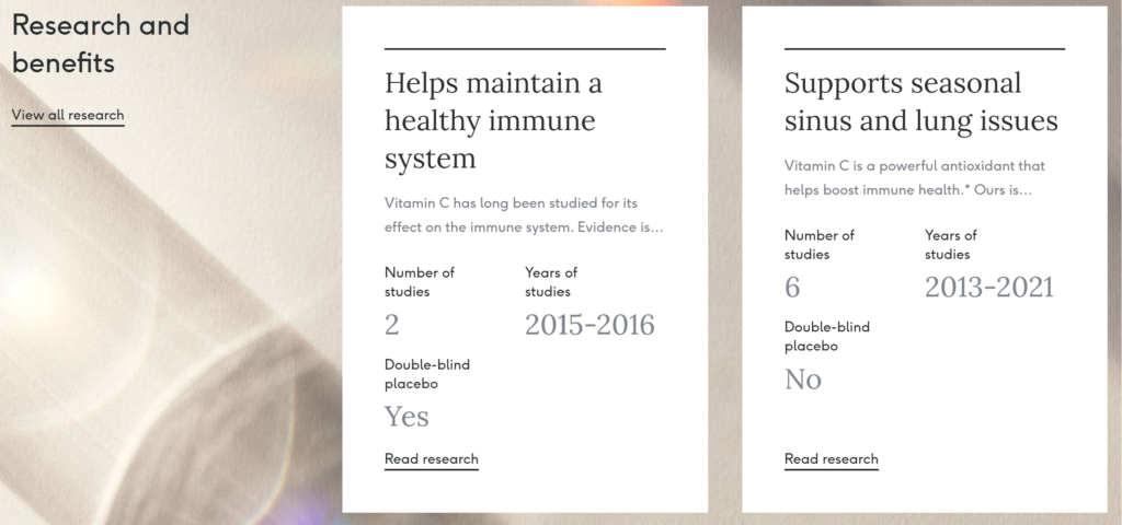 Care/of Vitamin C research details