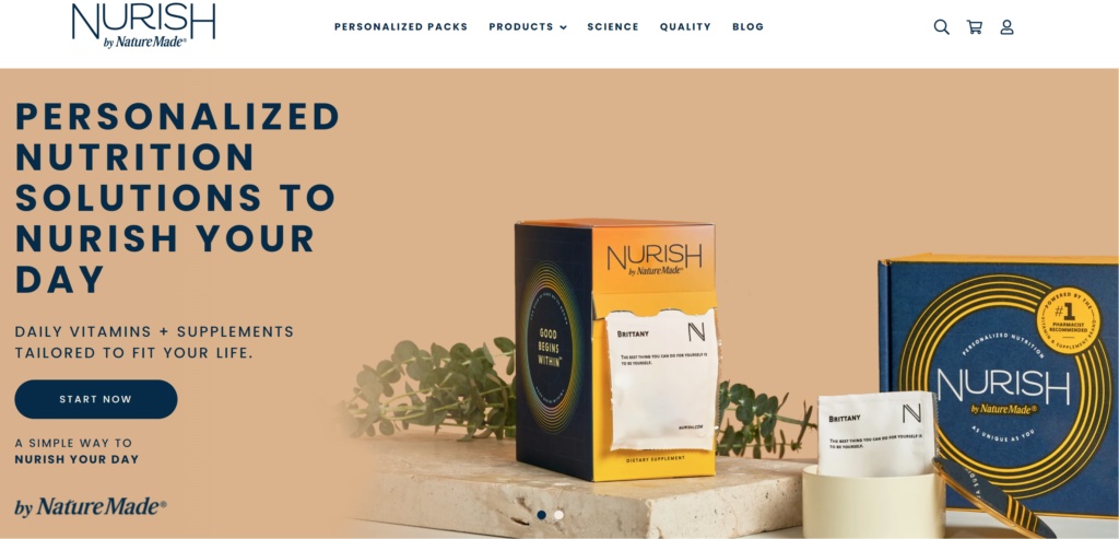 Nurish by Nature Made homepage